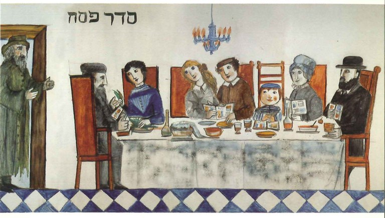 Emanuele Luzzati. Seder di Pesach, 1988